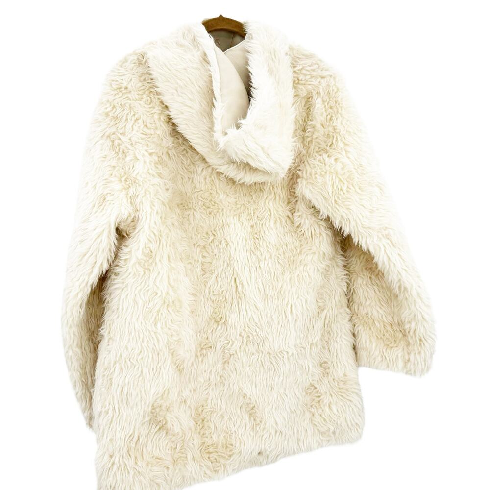 A.L.C. Faux Shearling Winston Hooded Toggle Closure Coat Cream Size XS NWT - Picture 14 of 15